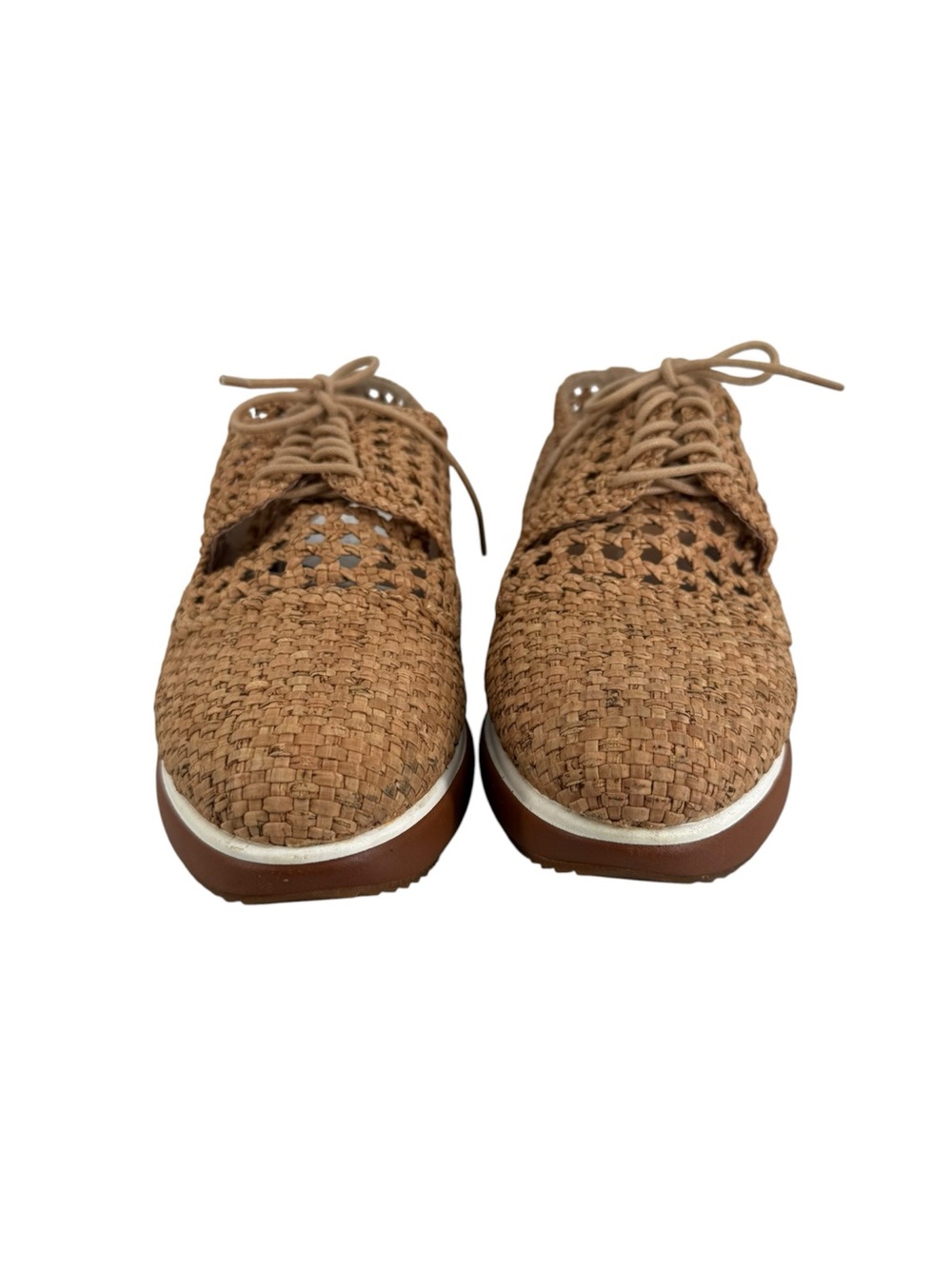 Donald J. Pliner Woven Lace-Up Oxfords in Tan